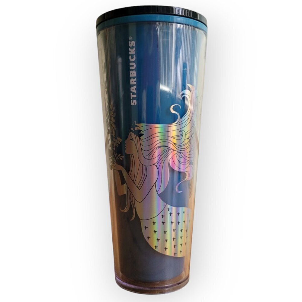 Starbucks Blue Mermaid Siren Tumbler 24oz Color Change Holiday 2021 Tumbler